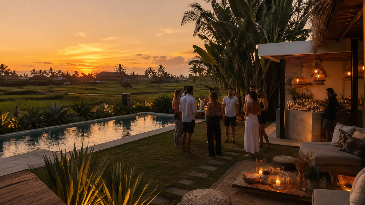 Canggu private party at sunset