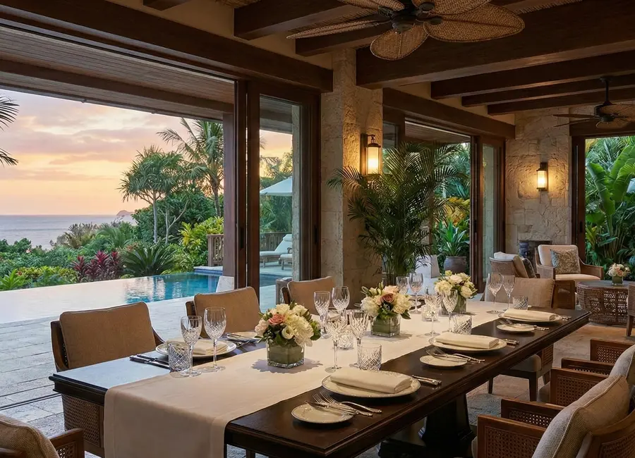 Private dining setup at a Bali villa